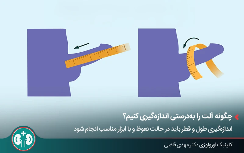 آموزش تصویری روش اندازه‌گیری طول و قطر آلت تناسلی